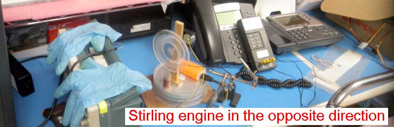 Stirling engine in the opposite direction